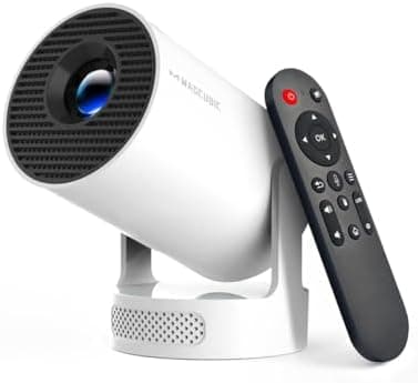 Magcubic Mini Projector with WiFi 6 and Bluetooth 5.4, Portable Projector 4K Support, 5W Soundbase Speaker, Auto Vertical…