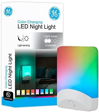 GE Color Changing LED Night Light for Kids, Dusk to Dawn Sensor, Home Decor Apartment Essentials, Wall Lights for Bedroom…