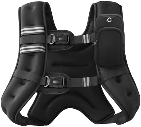 ZELUS Weighted Vest, 6lb/8lb/12lb/16lb/20lb/25lb/30lb Weight Vest with Reflective Stripe for Workout…