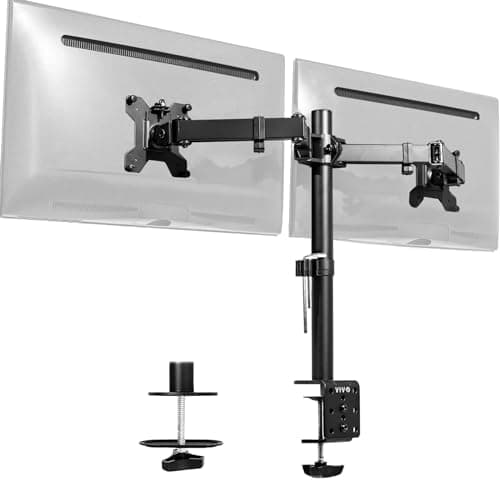 VIVO Dual Monitor Desk Mount, Holds 2 Computer Screens up to 30 inches and 22lbs Each, Heavy Duty Fully…