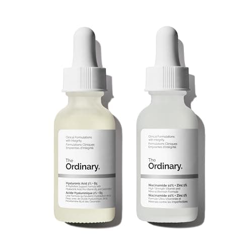 The Ordinary Skin Support Basics Duo - Skin Care Bundle Set For All Skin Types- Hyaluronic Acid 2% + B5 1 Fl Oz, Niacinamide 10%…