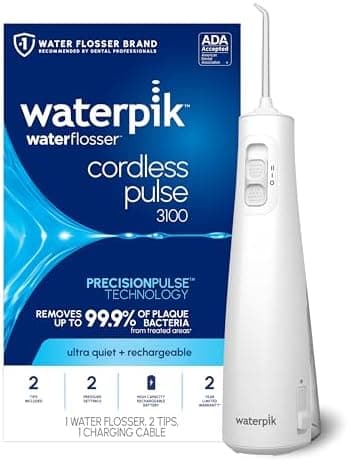 Waterpik Cordless Pulse 3100 Rechargeable Portable Water Flosser for…
