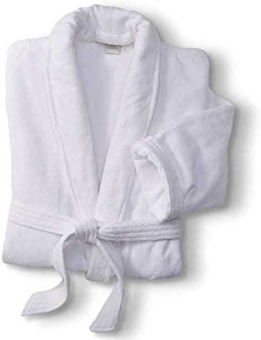 Marriott Terry Velour Bathrobe - Luxury 100% Cotton Hotel Spa Robe - Plush, Absorbent, Machine Washable - Shawl Collar, One Size