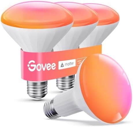 Govee BR30 Smart Light Bulbs, LED Light Bulb Works with Matter, Alexa and Google Assistant, RGBWW Color…