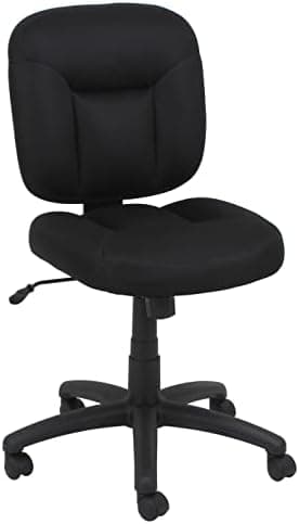 Amazon Basics Low-Back Armless Office Desk Chair with Back Support, Adjustable Height, 360 Degree Swivel, Fabric Upholstery…