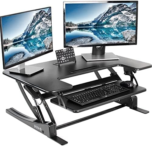 VIVO 36 inch Height Adjustable Stand Up Desk Converter, V Series, Quick Sit to Stand Tabletop Dual Monitor…