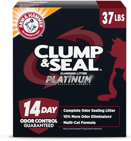 ARM & HAMMER Clump & Seal Platinum Cat Litter, Multi-Cat Clumping…