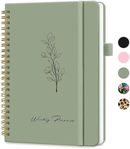 Taja Undated Weekly Planner, Weekly To Do List Notebook with Goal & Habit Tracker Organizer, A5 Weekly Planner Notebook with…