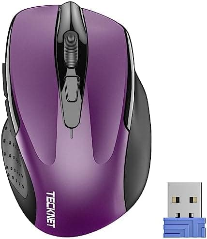 TECKNET Wireless Mouse, 2.4G Ergonomic Optical Mouse, Computer Mouse for Laptop, PC, Computer, Chromebook, Notebook, 6 Buttons…