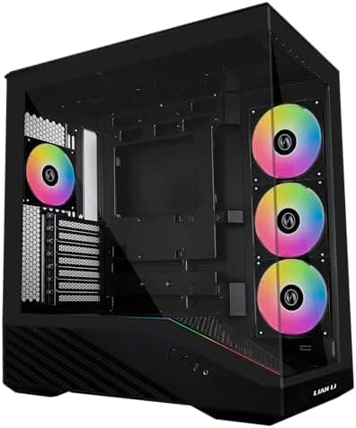 Lian Li Vector V100 ATX Mid-Tower PC Case with 4 ARGB PWM Fans, Black | Side I/O USB-C | Dust Filiter | Support 420mm GPUs &…