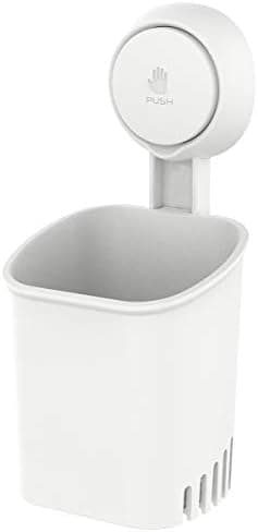 LEVERLOC Powerful Suction Cup Toothbrush Holder, Drill-Free Wall Shower Holder for Toothbrush, Toothpaste, Razor, Removable…