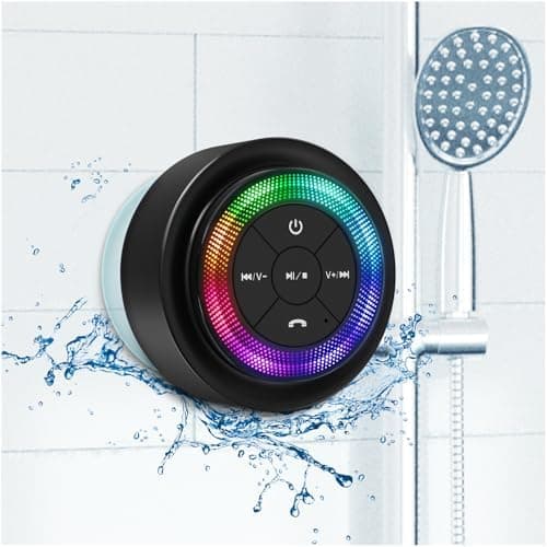 XLEADER Pro Shower Speaker (Upgraded) Certified IPX7 Waterproof Bluetooth Speaker, 8W Crystal Sound&Rich Bass, 15H Playtime, with…
