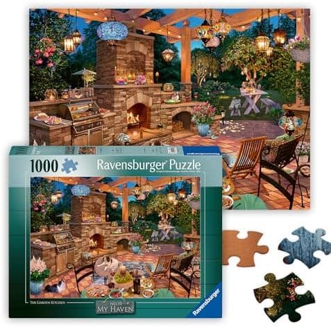 Ravensburger - The Garden Kitchen - 1000 Piece Jigsaw Puzzle - Stunning, Vivid Colors - Perfect Patio, Backyard & BBQ Pit for…