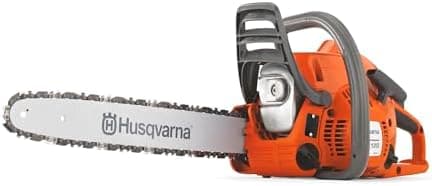 Husqvarna 120 Mark III Gas Chainsaw, 38-cc, 2-Cycle X-Torq Engine, 16 Inch Chainsaw with Automatic Oiler, for Wood Cutting and…