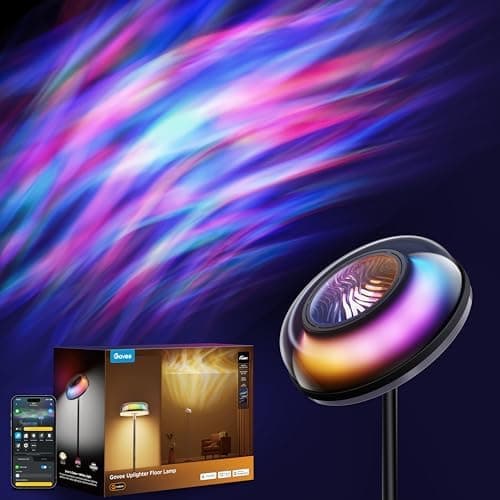 Govee Uplighter Floor Lamp for Living Room, RGBIC Ripple Projector, Floor Lamp for Bedroom, Compatible with SmartThings, Alexa…