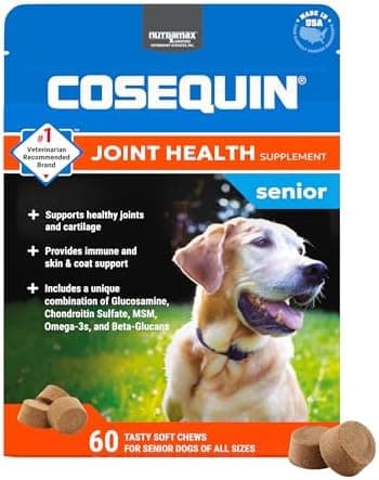 Nutramax Cosequin for Senior Dogs Joint Health Supplement, Contains Glucosamine for Dogs…