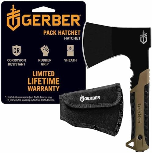 Gerber Gear Pack Hatchet - 3.5" Steel Blade Axe with Full Tang…