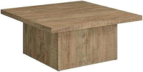 Coaster Home Furnishings Zetta Square Cocktail Living Room Coffee Table Engineered Eco-Friendly Wood Look Laminate Veneer Rustic…