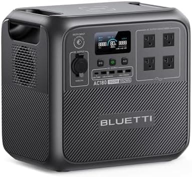 BLUETTI Portable Power Station AC180, 1152Wh LiFePO4 Battery Backup w/ 2 1800W (2700W peak) AC Outlets, 0-80% in 45Min, Solar…