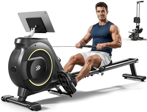 Rowing Machine for Home, 350 LB Capacity, 16-Level Silent Resistance, Magnetic Rowing Machines for Home Foldable, Full-Body…
