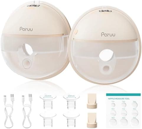 Paruu Hands Free Breast Pump P16, Wearable Breast Pump Electirc Portable with 4 Modes & 12 Levels, Max 309mmHg Strong Suction…