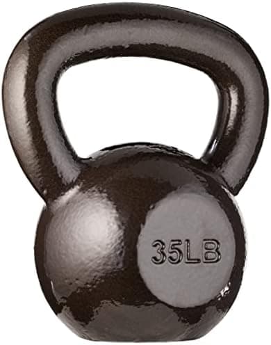Amazon Basics Cast Iron Kettlebell for Strength Training, Textured Wide Handle, Black