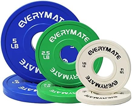 EVERYMATE Change Weight Plates 1.25LB 2.5LB 5LB Set Fractional Plate Olympic Bumper Plates for Cross Training Bumper Weight…