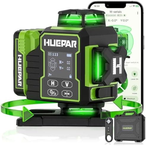 Huepar Laser Level 360 Self Leveling, W04CG Upgraded 4x360° Bluetooth…