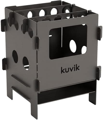 Kuvik Compact Titanium Wood Stove - Ultralight and Compact Stove for Backpacking, Camping, and Survival
