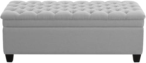 WUTUTUEE 51" Fabric Storage Ottoman Bench, Upholstered Rectangle End of Bed Storage Ottoman Tufted Living Room Bedroom Bench with…