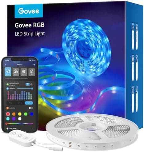 Govee Smart RGB LED Strip Lights, 16.4ft WiFi LED Strip Lighting Work with Alexa and Google Assistant, 16…