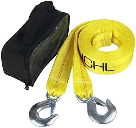 Nylon Tow Strap with Hooks 2”x20’ Car Vehicle Heavy Duty Recovery Rope 20,000 lbs Capacity Tow Rope for Car Truck Jeep ATV SUV