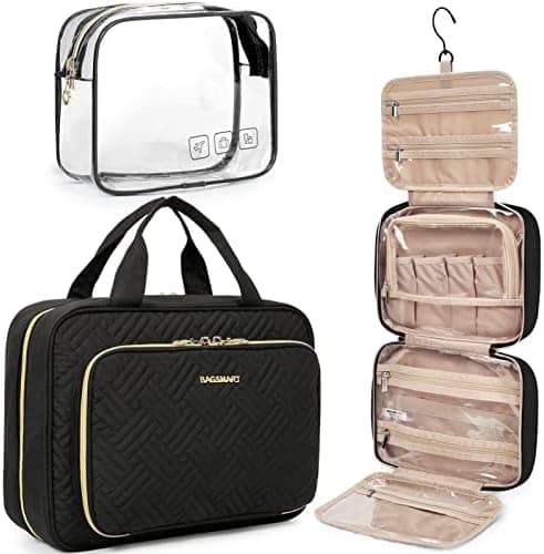 BAGSMART Toiletry Bag Hanging Travel Makeup Organizer with TSA…