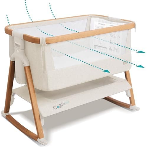 Tutti Bambini CoZee® Air Baby Bassinet & Bedside Sleeper - Rocking Bassinet for Baby, Fast-Folding with Travel Bag, Deluxe…