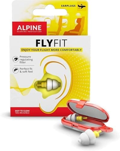 Alpine FlyFit - Earplugs for Pressure Relief & Preventing Ear Pain While Flying - Airplane Travel Essentials - Comfortable…