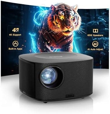 Outdoor-Projector-4K with WiFi and Bluetooth:[Ultra-High Bright/60W Dolby Audio/Official Licensed…
