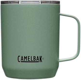 CamelBak Horizon Insulated Stainless Steel Wine Tumbler with Aroma‑Enhancing Bowl Shape and Tri‑Mode Lid, 12oz, Moss