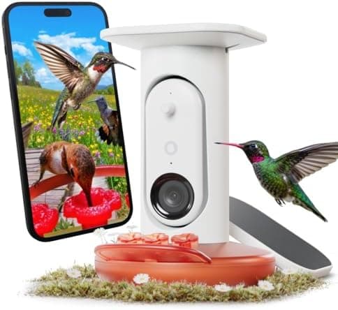 Birdbuddy Smart Solar Pro Hummingbird Feeder with Camera - AI Bird Identification, 2K Video, 5MP Photos…