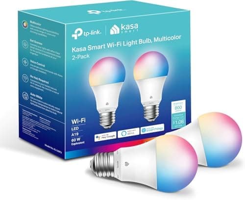 Kasa Smart Light Bulbs, Full Color Changing Dimmable Smart WiFi Bulbs Compatible with Alexa and Google Home…