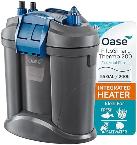 Oase FiltoSmart Thermo 200 Canister Filter for Aquariums – Quiet, Space-Saving External Multi-Stage Filter, Integrated Heater…