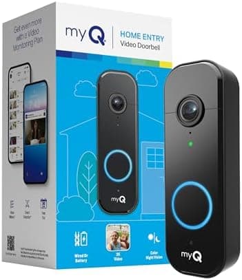 Chamberlain myQ Video Doorbell | 2K Camera, Battery/Wired, Color Night Vision, Live with 2-Way Talk, Motion Detection & Real-Time…