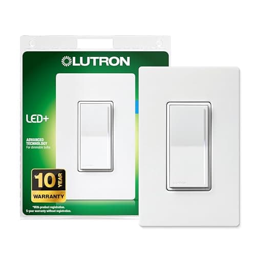 Lutron Sunnata Touch Dimmer Light Switch with Wallplate, LED+ Advanced Technology for dimming LEDs, 3 Way/Multi Location…
