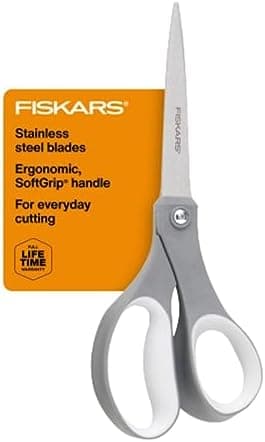 Fiskars All Purpose Scissors, High Performance Cutting, Stainless Steel Blades, Ergonomic and Comfort Handles, Perfect for Arts…