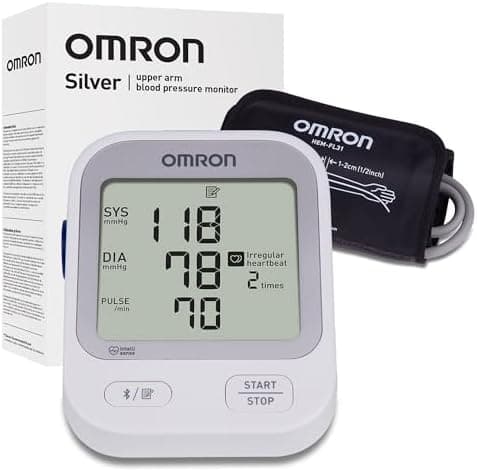 Omron Silver Blood Pressure Monitor for Home Use & Upper Arm Blood Pressure Cuff - #1 Doctor & Pharmacist…