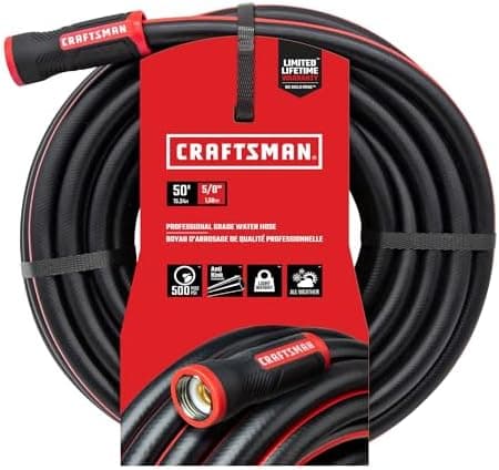Craftsman Heavy Duty Professional Grade Garden Hose, 50 Feet x 5/8 Inch