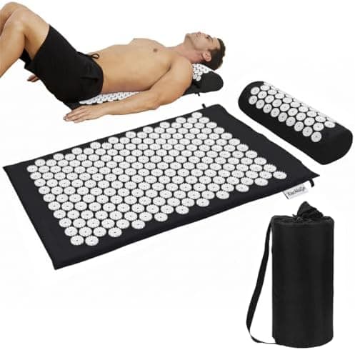 XiaoMaGe Acupressure Mat and Pillow Set with Bag - Large Size 28.7 X 16.5 inch Acupuncture Mat for Neck & Back Pain, Muscle…