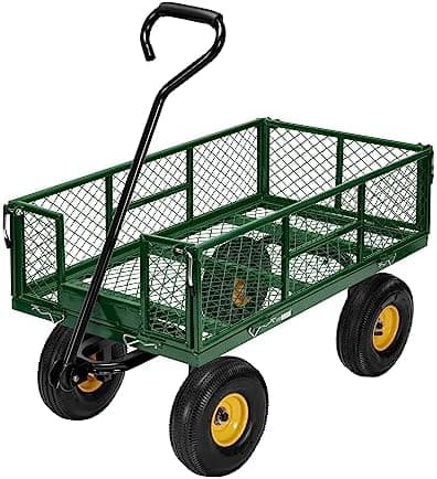 VIVOHOME Heavy Duty 880 Lbs Capacity Mesh Steel Garden Cart Folding…