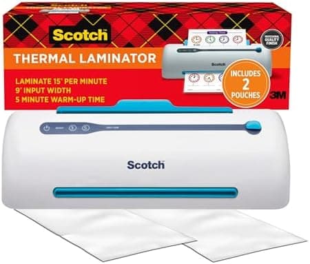 Scotch PRO TL906 Thermal, Laminator Machine, 1 Laminating Device, White/Blue, Laminate Recipe Cards, Photos…