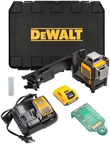 DEWALT Laser Level 360 Self Leveling, 3 Way Green Laser Leveler Tool 12V MAX with 2.0Ah Battery, Charger and Durable Carrying…