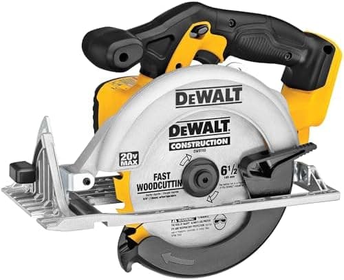 DEWALT 20V MAX Circular Saw, Cordless Sidewinder Style Portable, 6-1/2-Inch Blade, 5150 RPM, 0-50 Degree Bevel Capability…
